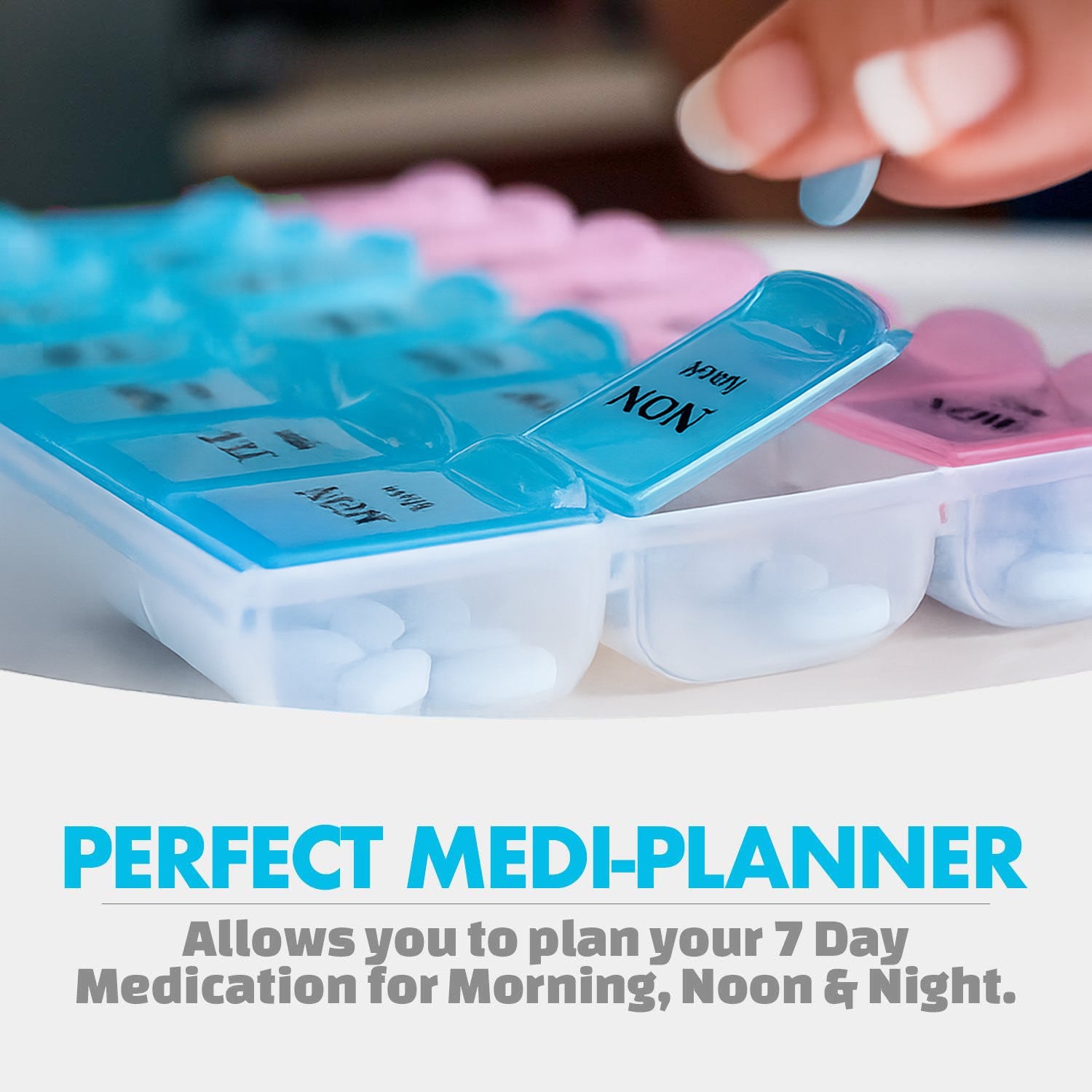 Weekly Pill Organizer Box With 21 Compartments (1 Pc) Weekly Pill Organizer Box With 21 Compartments (1 Pc)